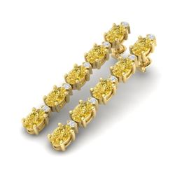 10.36 CTW Citrine & VS/SI Certified Diamond Tennis Earrings 10K Yellow Gold - REF-54F9M - 29393