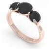2 CTW Past Present Future Black Certified Diamond Ring Martini 14K Rose Gold - REF-69M3F - 38349
