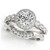 1.6 CTW Certified VS/SI Diamond 2Pc Wedding Set Solitaire Halo 14K White Gold - REF-402W4H - 30849