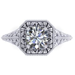 1 CTW Solitaite Certified VS/SI Diamond Ring 14K White Gold - REF-289T6X - 38526