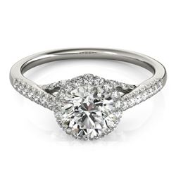 1.5 CTW Certified VS/SI Diamond Solitaire Halo Ring 18K White Gold - REF-392K2R - 26991