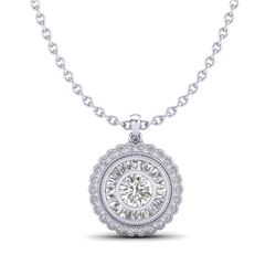 2.11 CTW VS/SI Diamond Solitaire Art Deco Stud Necklace 18K White Gold - REF-309H3W - 37085