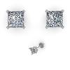 1.05 CTW Princess Cut VS/SI Diamond Stud Designer Earrings 18K Rose Gold - REF-164N2Y - 32282