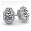 1.0 CTW VS/SI Oval Cut Diamond Stud Solitaire Earrings 18K White Gold - REF-169X3T - 35958