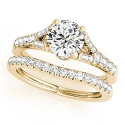 1.31 CTW Certified VS/SI Diamond Solitaire 2Pc Wedding Set 14K Yellow Gold - REF-139H8W - 31747