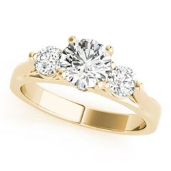 1.25 CTW Certified VS/SI Diamond 3 Stone Ring 18K Yellow Gold - REF-239X3T - 28001