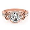 1.05 CTW Certified VS/SI Diamond Solitaire Halo Ring 18K Rose Gold - REF-198F9M - 26582