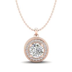 1.25 CTW VS/SI Diamond Solitaire Art Deco Stud Necklace 18K Rose Gold - REF-218T2X - 37143