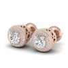 1.55 CTW VS/SI Diamond Solitaire Art Deco Stud Earrings 18K Rose Gold - REF-259N3Y - 36963