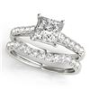 1.8 CTW Certified VS/SI Princess Diamond 2Pc Wedding Set 14K White Gold - REF-395T3X - 32075