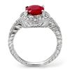 Image 2 : 2.50 CTW Ruby & Diamond Ring 14K White Gold - REF-52F2M - 11927