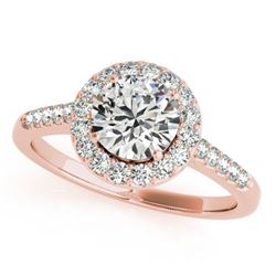 2 CTW Certified VS/SI Diamond Solitaire Halo Ring 18K Rose Gold - REF-614X5T - 26345