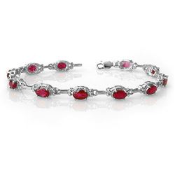 8.50 CTW Ruby Bracelet 14K White Gold - REF-72W8H - 14235