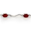 Image 2 : 4.02 CTW Ruby & Diamond Bracelet 10K White Gold - REF-35K5R - 10885