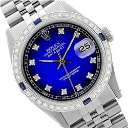 Rolex Ladies Stainless Steel, Diam Dial & Diam/Sapphire Bezel, Saph Crystal - REF-360H2W