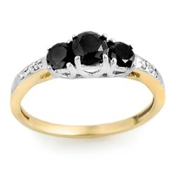 1.05 CTW Vs Certified Black & White Diamond Ring 14K 2-Tone Gold - REF-43H6W - 11790