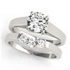 0.6725 CTW Certified VS/SI Diamond 2Pc Set Solitaire Wedding 14K White Gold - REF-105M3F - 32105