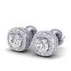 1.69 CTW VS/SI Diamond Solitaire Art Deco Stud Earrings 18K White Gold - REF-263X6T - 37118