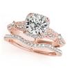 1.54 CTW Certified VS/SI Diamond 2Pc Wedding Set Solitaire Halo 14K Rose Gold - REF-393R6K - 30958