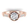 1.22 CTW Certified VS/SI Diamond Solitaire Art Deco Ring 14K Rose Gold - REF-347F8M - 30535