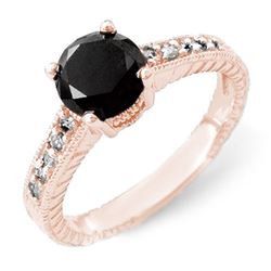 2.05 CTW Vs Certified Black & White Diamond Solitaire Ring 14K Rose Gold - REF-74R9K - 14065