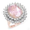 12.08 CTW Kunzite & Diamond Ring 14K Rose Gold - REF-264R2K - 14334