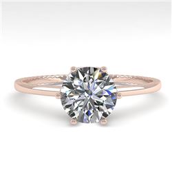 1.01 CTW VS/SI Diamond Solitaire Engagement Ring 18K Rose Gold - REF-286Y3N - 35888