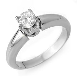 0.50 CTW Certified VS/SI Diamond Ring 18K White Gold - REF-98M2F - 10130