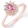 0.60 CTW Pink Sapphire & Diamond Ring 14K Rose Gold - REF-30M5F - 11285
