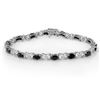 10.81 CTW Blue Sapphire & Diamond Bracelet 18K White Gold - REF-97W3H - 13825