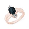 1.58 CTW Blue Sapphire & Diamond Ring 14K Rose Gold - REF-32Y2N - 13834