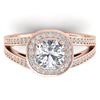 1.5 CTW Cushion Cut Certified VS/SI Diamond Art Deco Ring 14K Rose Gold - REF-429K8R - 30334