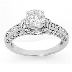 1.60 CTW Certified VS/SI Diamond Ring 14K White Gold - REF-283T6X - 11593