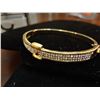 Image 1 : 18k Gold over Stainless Bangle with Swarvoski