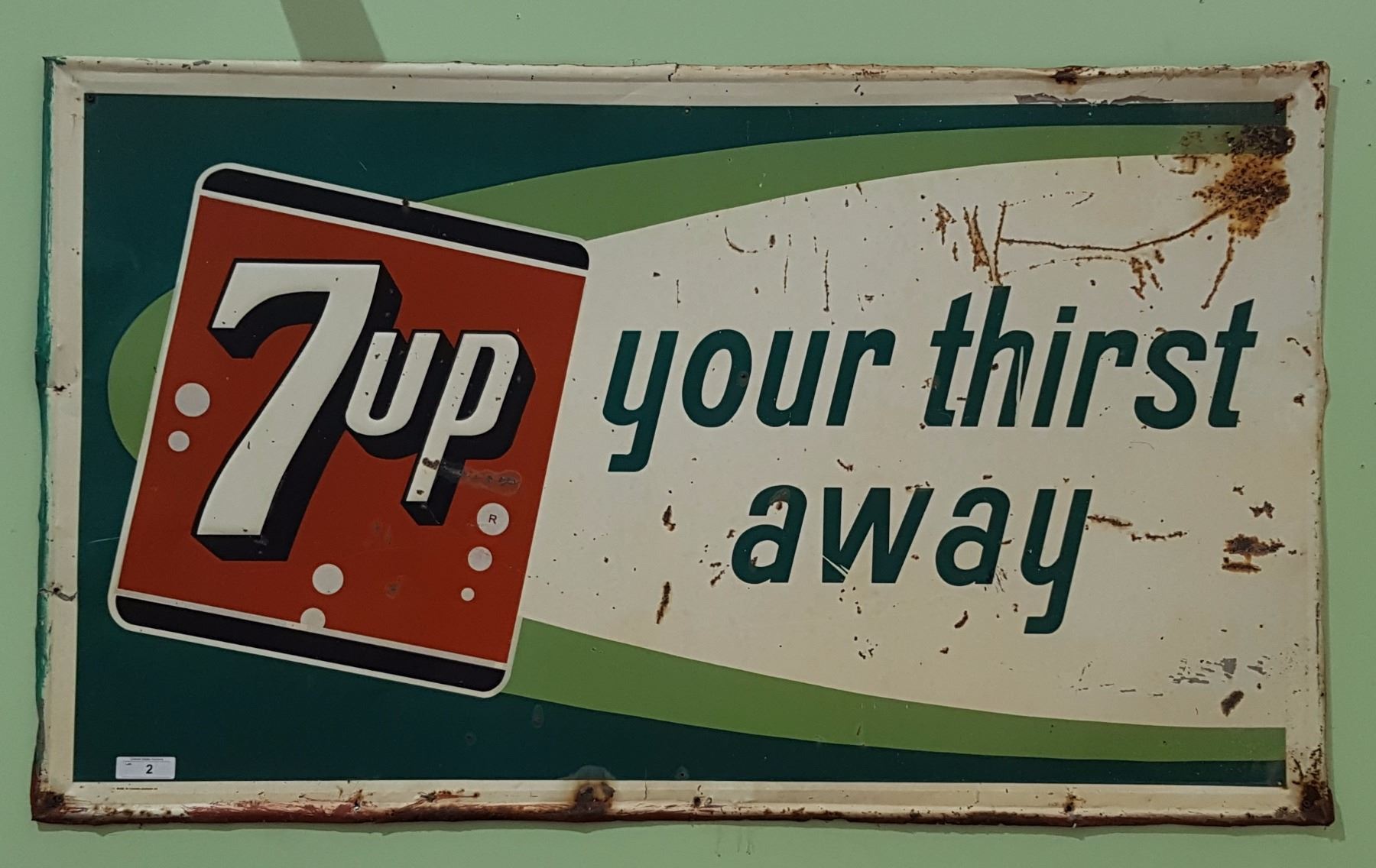 7UP TIN SIGN DATED 1965