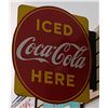 Image 2 : COCA-COLA DOUBLE SIDED PORCELAIN FLANGE SIGN 1950'S