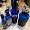 Image 1 : LOT OF 4 COBALT GLASS BOTTLES