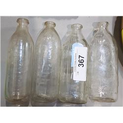 FOUR GLASS BABY BOTTLES