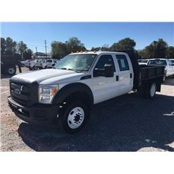 2013 FORD F450 Flatbed Truck, VIN/SN:1FD0W4GY5DEA42380 - crew cab, V10 gas, A/T, 9' steel flatbed, s