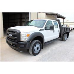 2011 FORD F450 Flatbed Truck, VIN/SN:1FD0W4GY7BEC47910 - crew cab, V10 gas, A/T, 9' steel flatbed, r