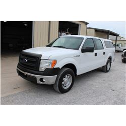 2014 FORD F150 Pickup Truck, VIN/SN:1FTFW1EF7EKE58383 - 4x4, crew cab, V8 gas, A/T, AC, camper shell