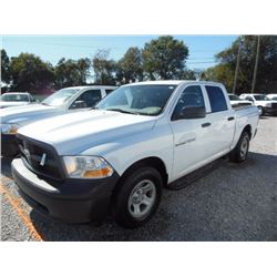 2012 DODGE 1500 Pickup Truck, VIN/SN:1C6RD6KP3CS279095 - crew cab, V8 gas, A/T, AC, 38,140 odometer 