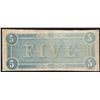 Image 2 : 1864 $5 Confederate States of America Note