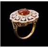 Image 4 : 18KT Rose Gold 6.19ct Spessartite Garnet and Diamond Ring