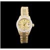 Image 1 : Ladies 18KT Yellow Gold Rolex Datejust Watch with Diamond Dial & Bezel