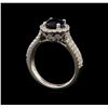 Image 4 : 14KT White Gold 1.78ct Blue Sapphire and Diamond Ring