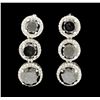 Image 1 : 14KT White Gold 12.65ctw Black Diamond Earrings
