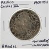 Image 1 : 1806-1811 Mexico 8 Reales Silver Coin with Counter Marks