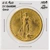 Image 1 : 1908 $20 Saint Gaudens No Motto Double Eagle Gold Coin