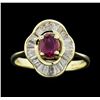 Image 1 : 14KT Yellow Gold Ladies 0.30ct Ruby and Diamond Ring